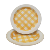 2 Yellow checkered dishes Sarreguemines