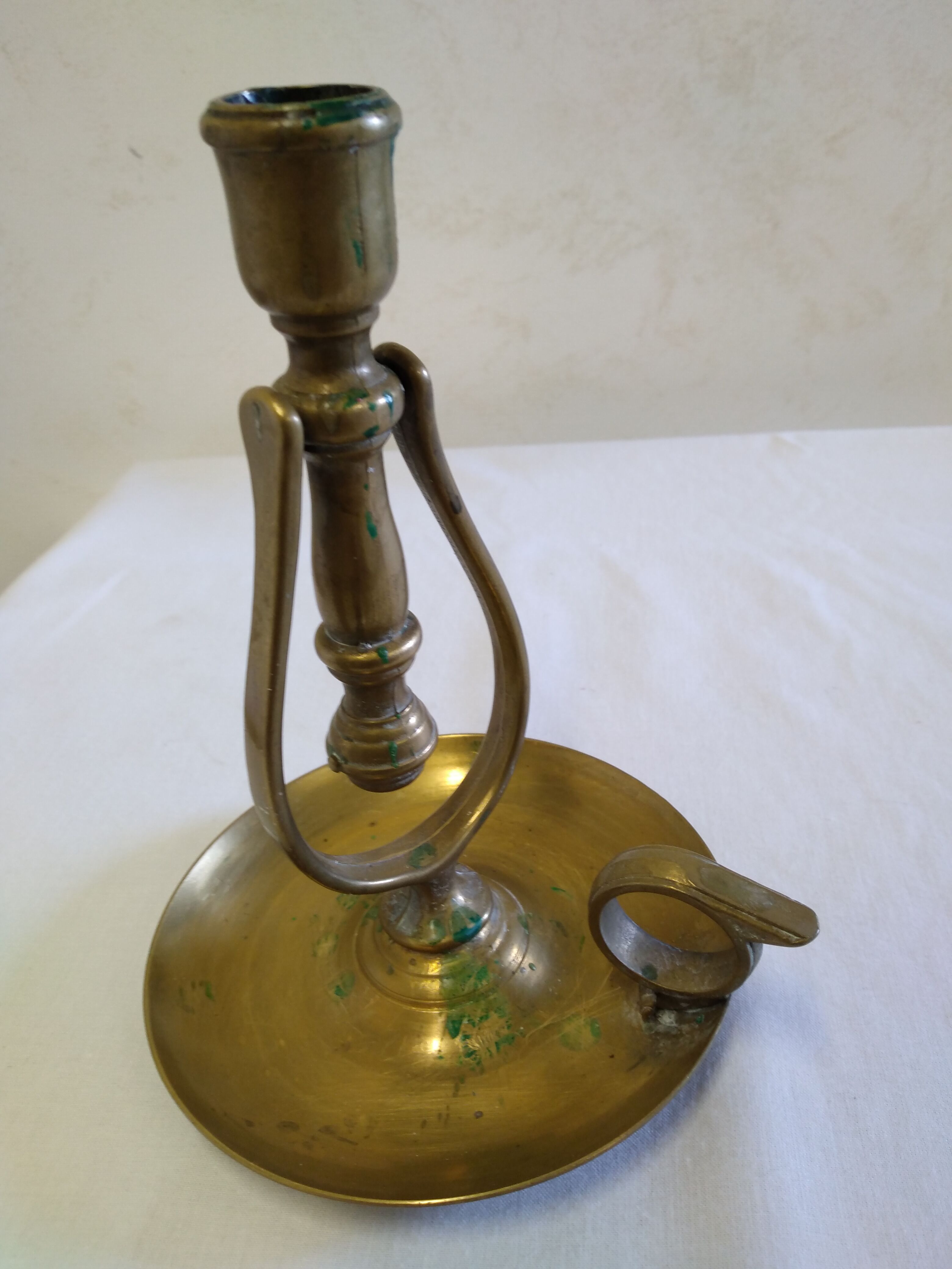 Brass rocking boat candle holder / cellar rat