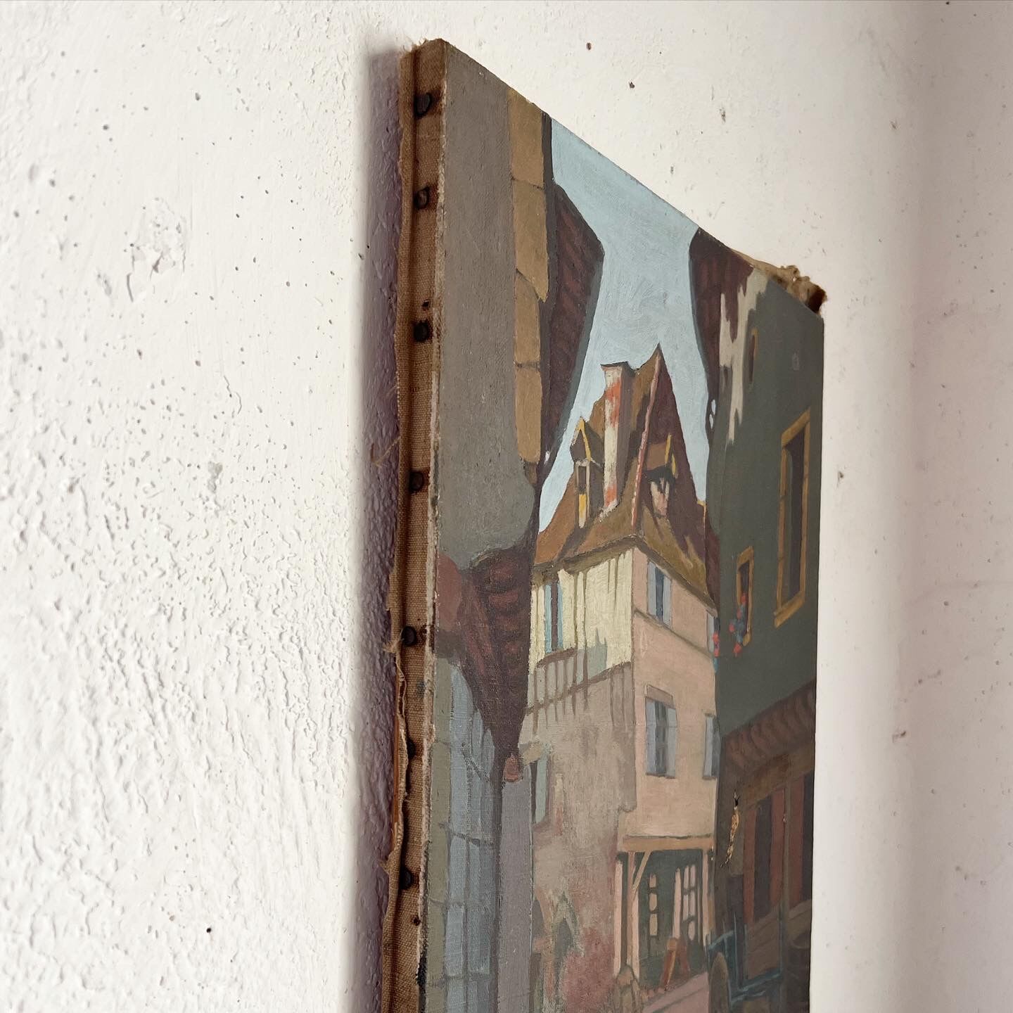 Painting of a French country village