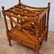 Vintage wooden magazine rack with drawer, English style, 60x45 cm.