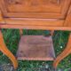 Louis XV style bedside table in wood veneer and marble