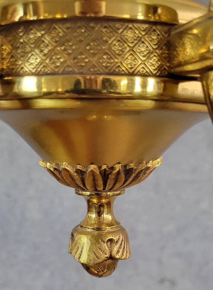 Lustre Style Empire en bronze a patine dorée