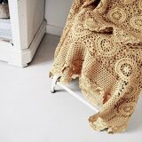 Crocheted bedspread dyed
