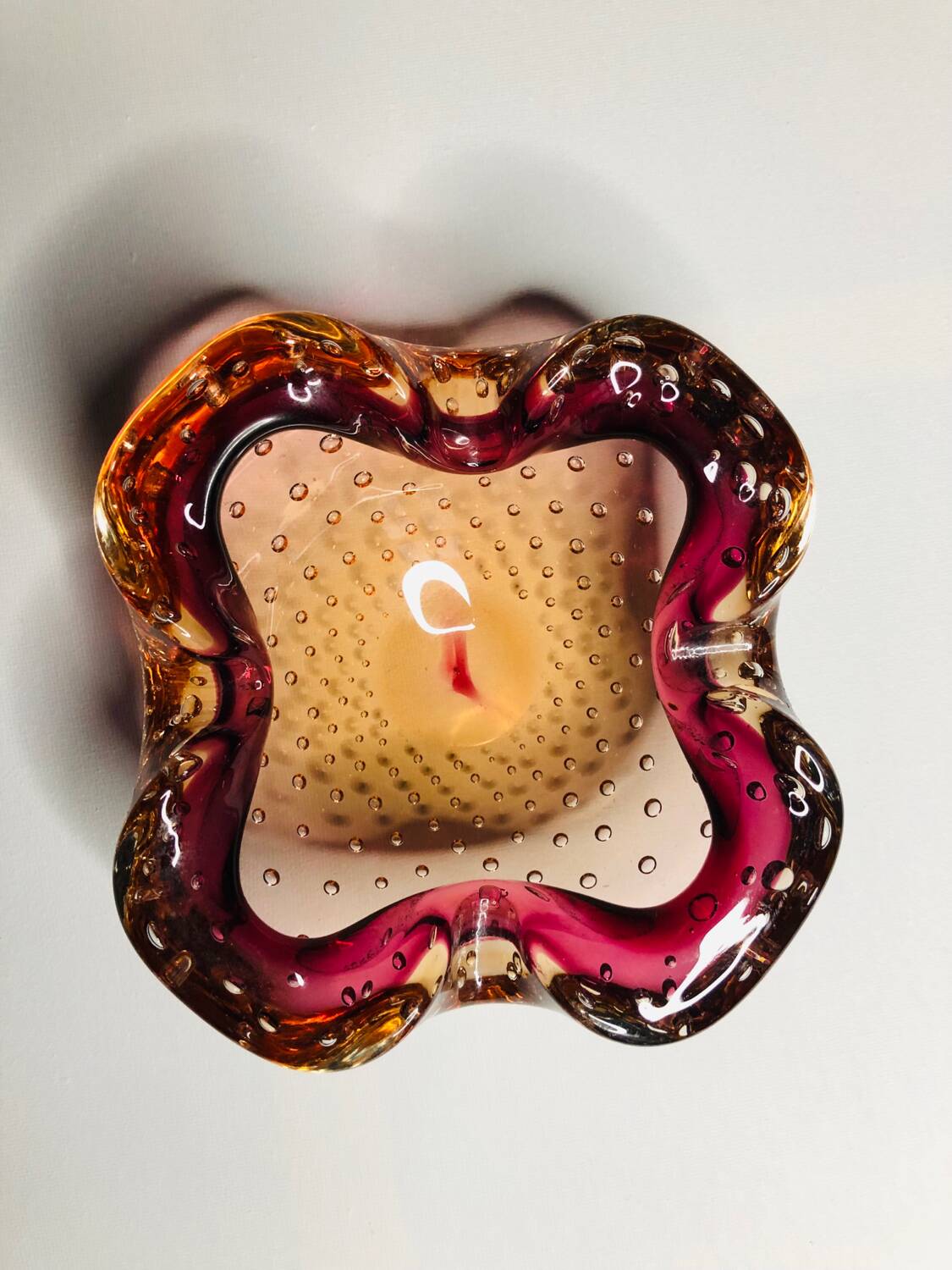 Murano glass ashtray attributed to Alessendro Mandruzzato 1970