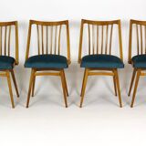 Restored Oak Dining Chairs from Interier Praha, 1960s, Set of 4