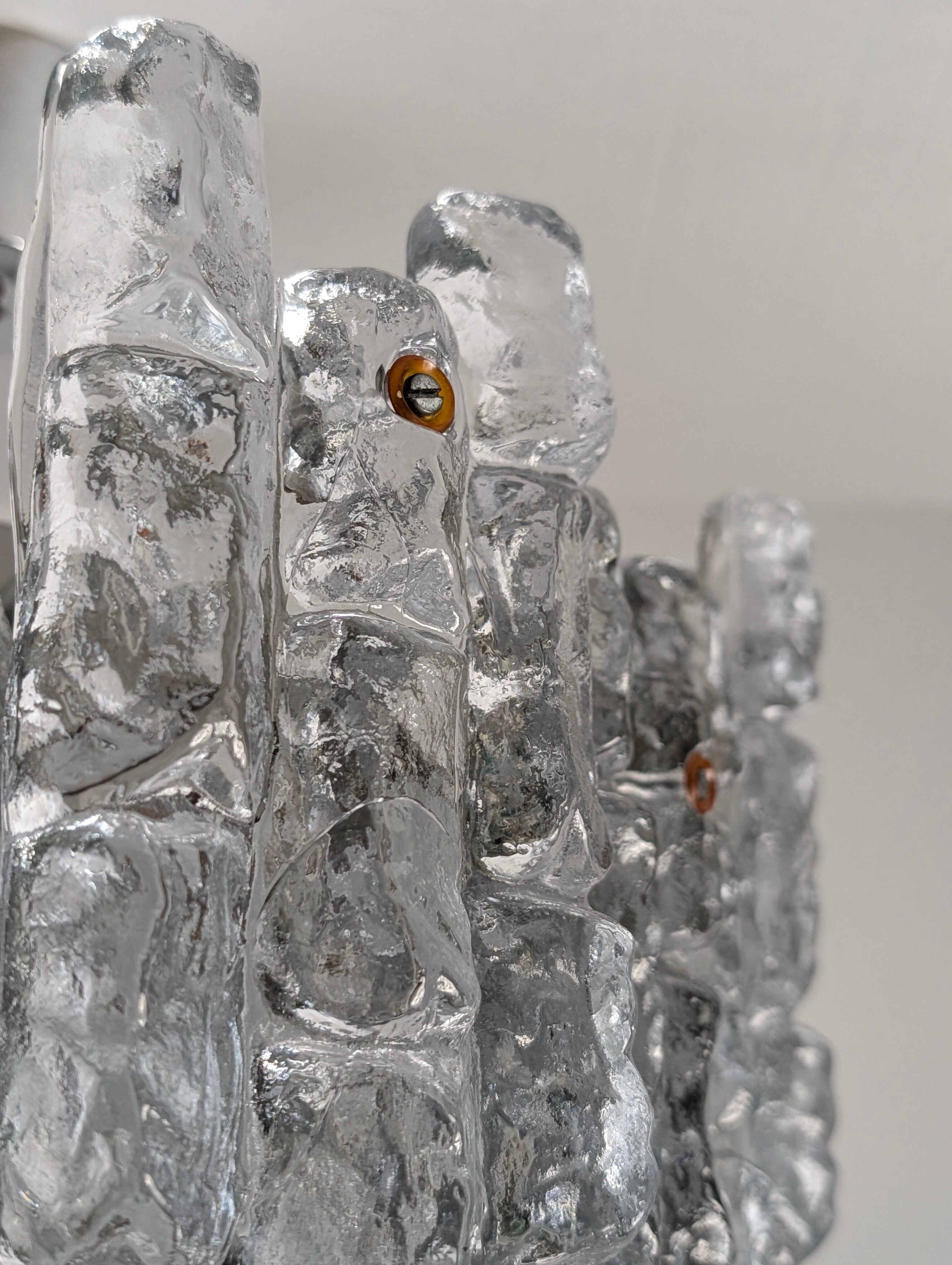 Kalmar Ice Glass chandelier, Austria, 1970s