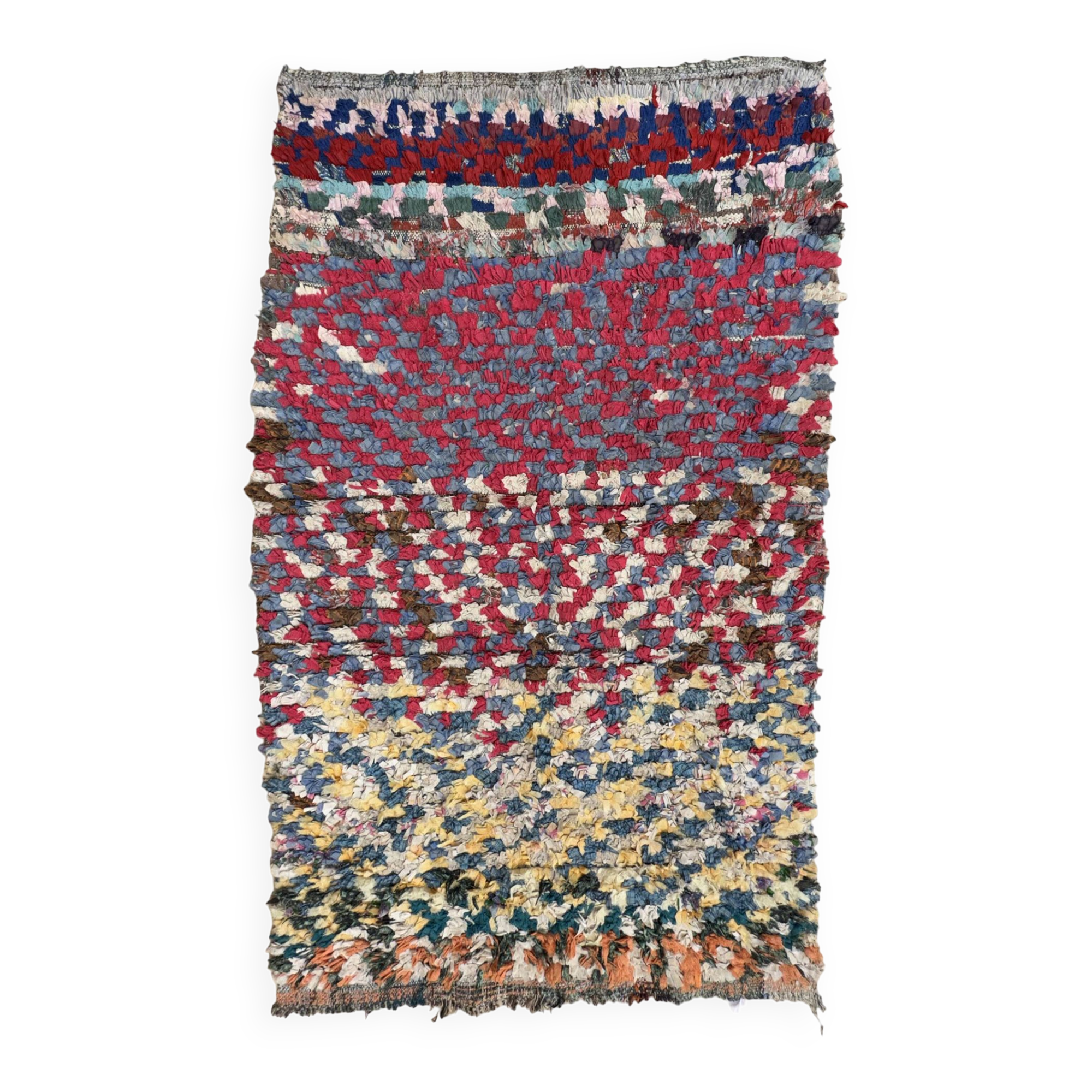 Colorful Boucherouite Berber rug - 99 x 160 cm