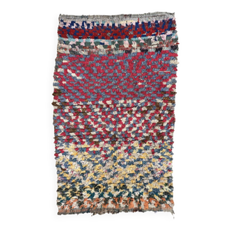 Colorful Boucherouite Berber rug - 99 x 160 cm