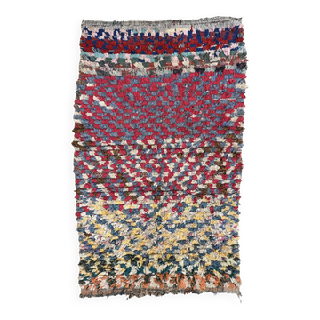 Colorful Boucherouite Berber rug - 99 x 160 cm