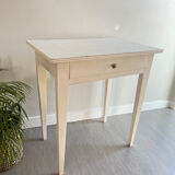 Small patinated wood table / desk / console / side table