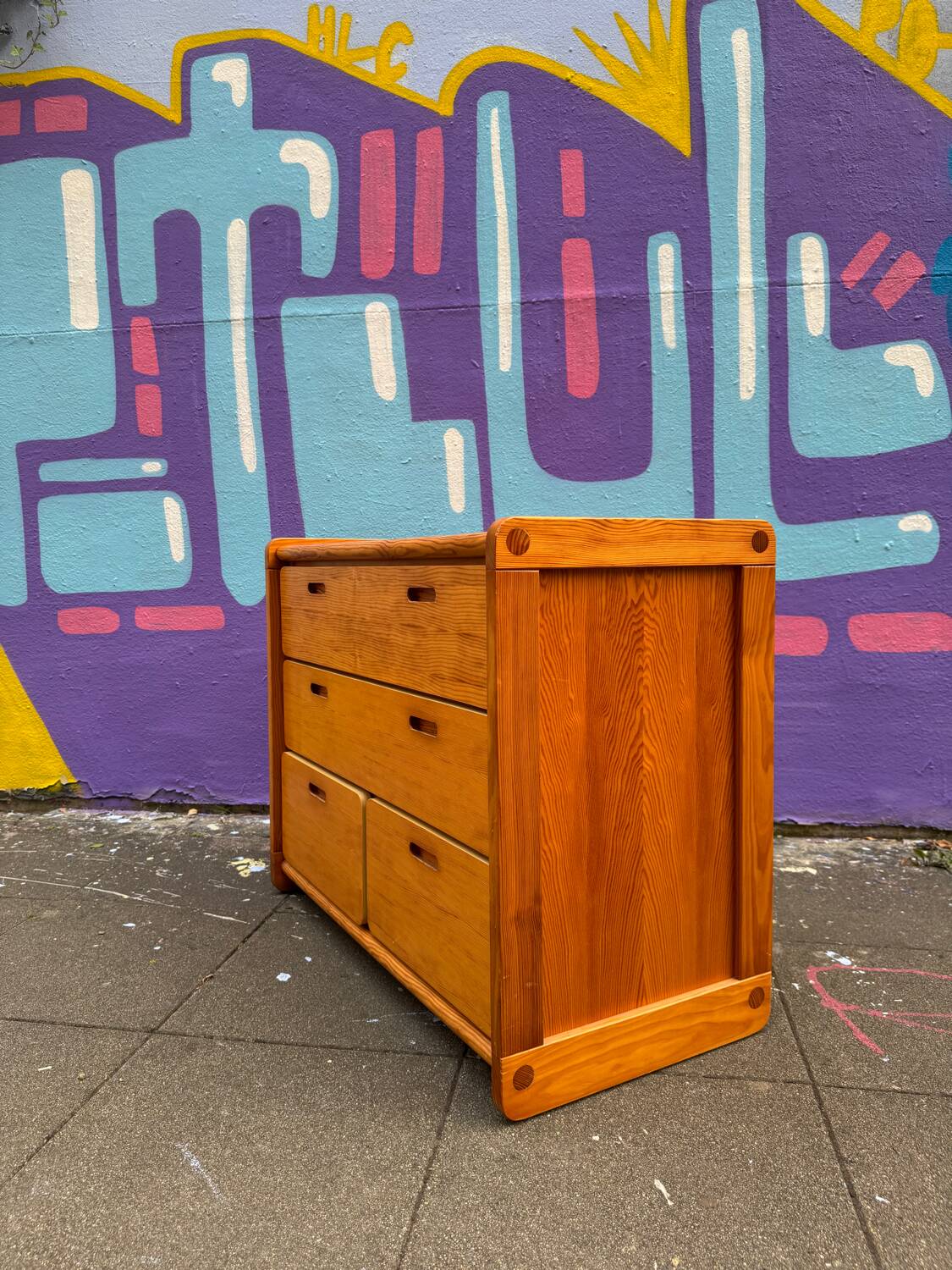 Vintage pine chest of drawers, 1980s