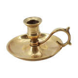 Old brass hand candle holder