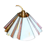 Fan hanging lamp in art deco glass paste year 40/50
