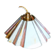 Fan hanging lamp in art deco glass paste year 40/50