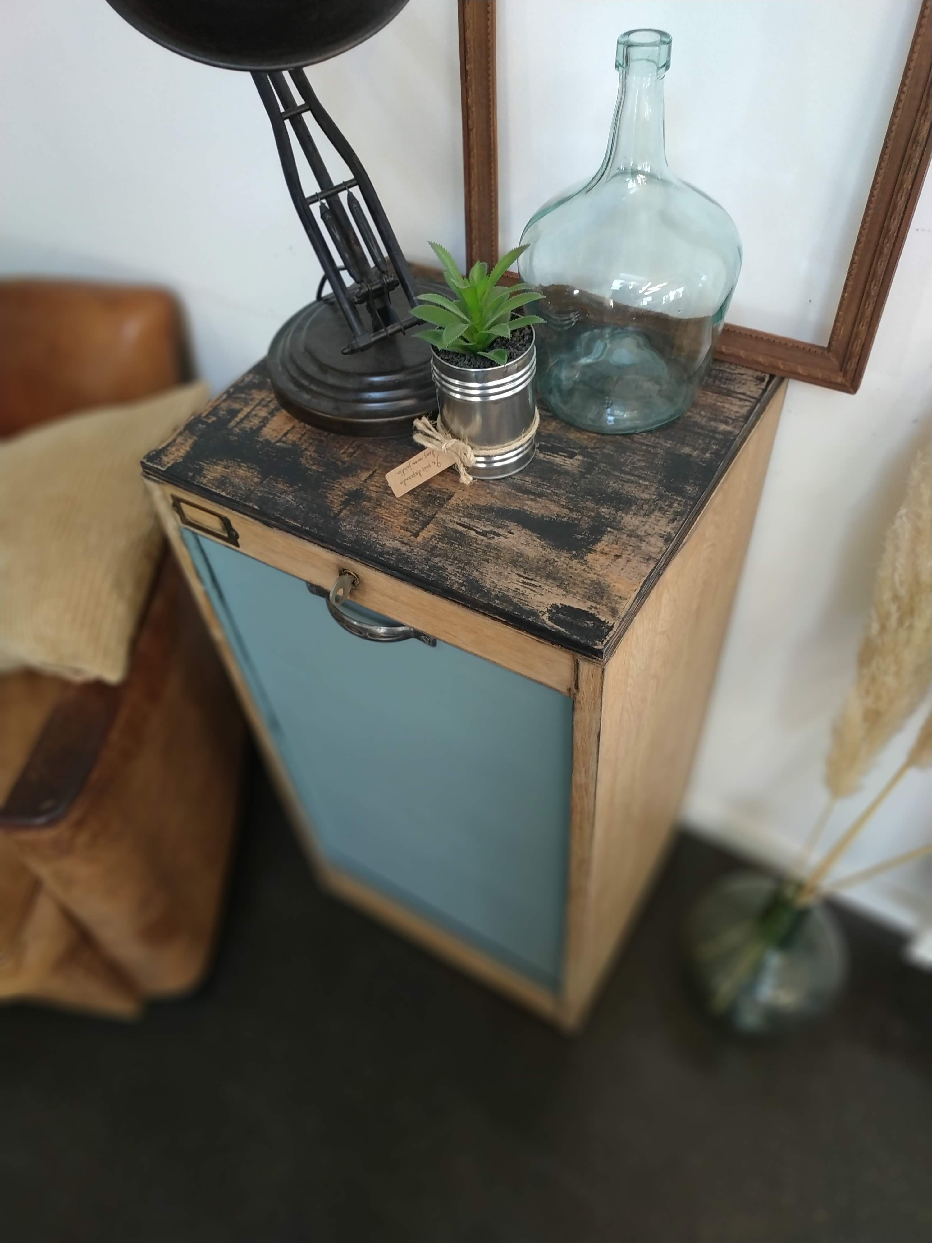 Vintage curtain binder cabinet