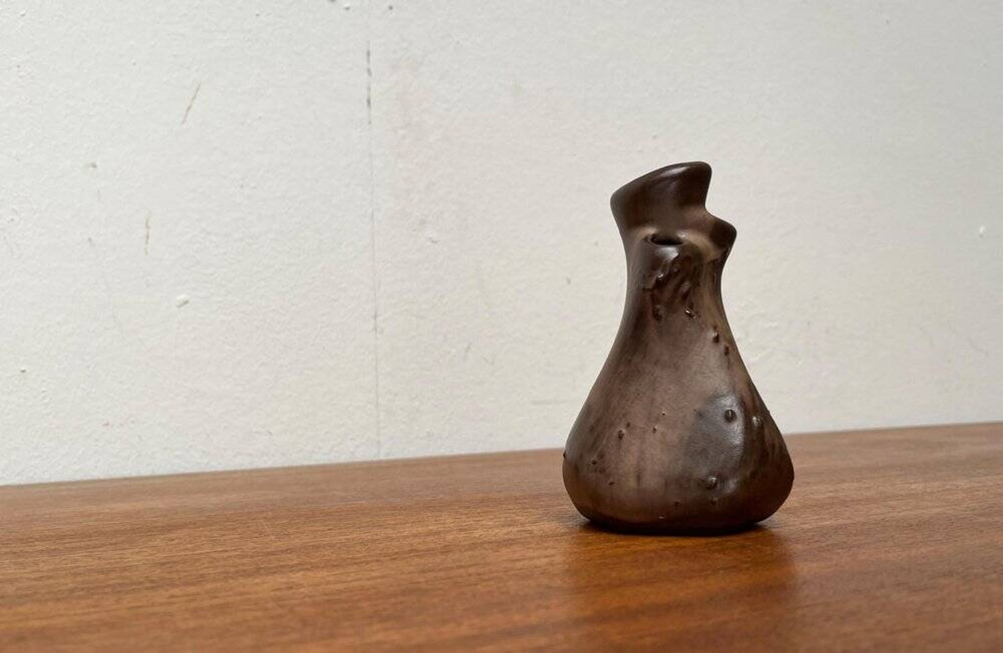 Organic studio pottery vase in mid-century style by Montanus & Remy, Germany, 1960s.