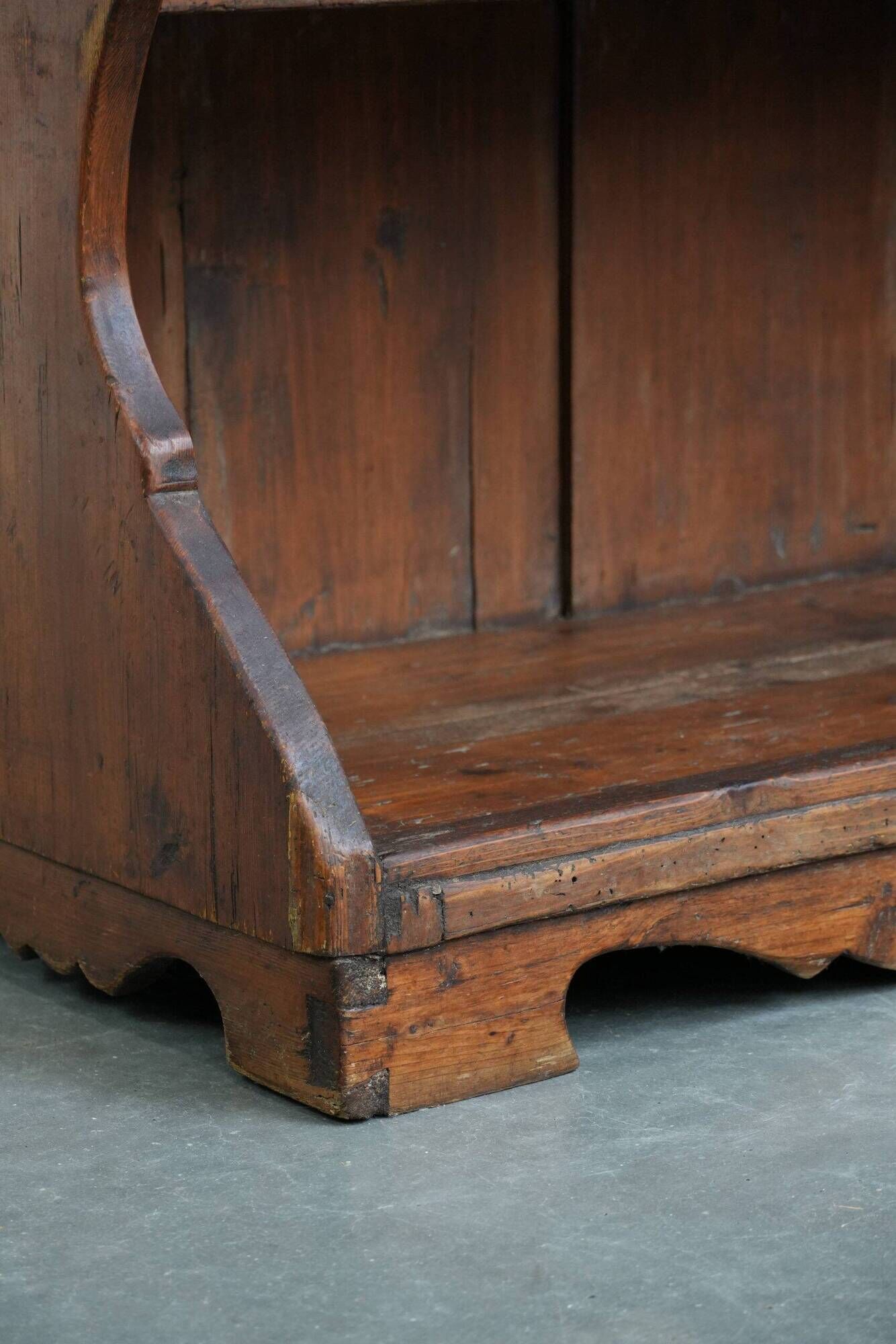 Unique late 18th / early 19th century book / buffet / shelving cabinet with a beautifully weathered patina
