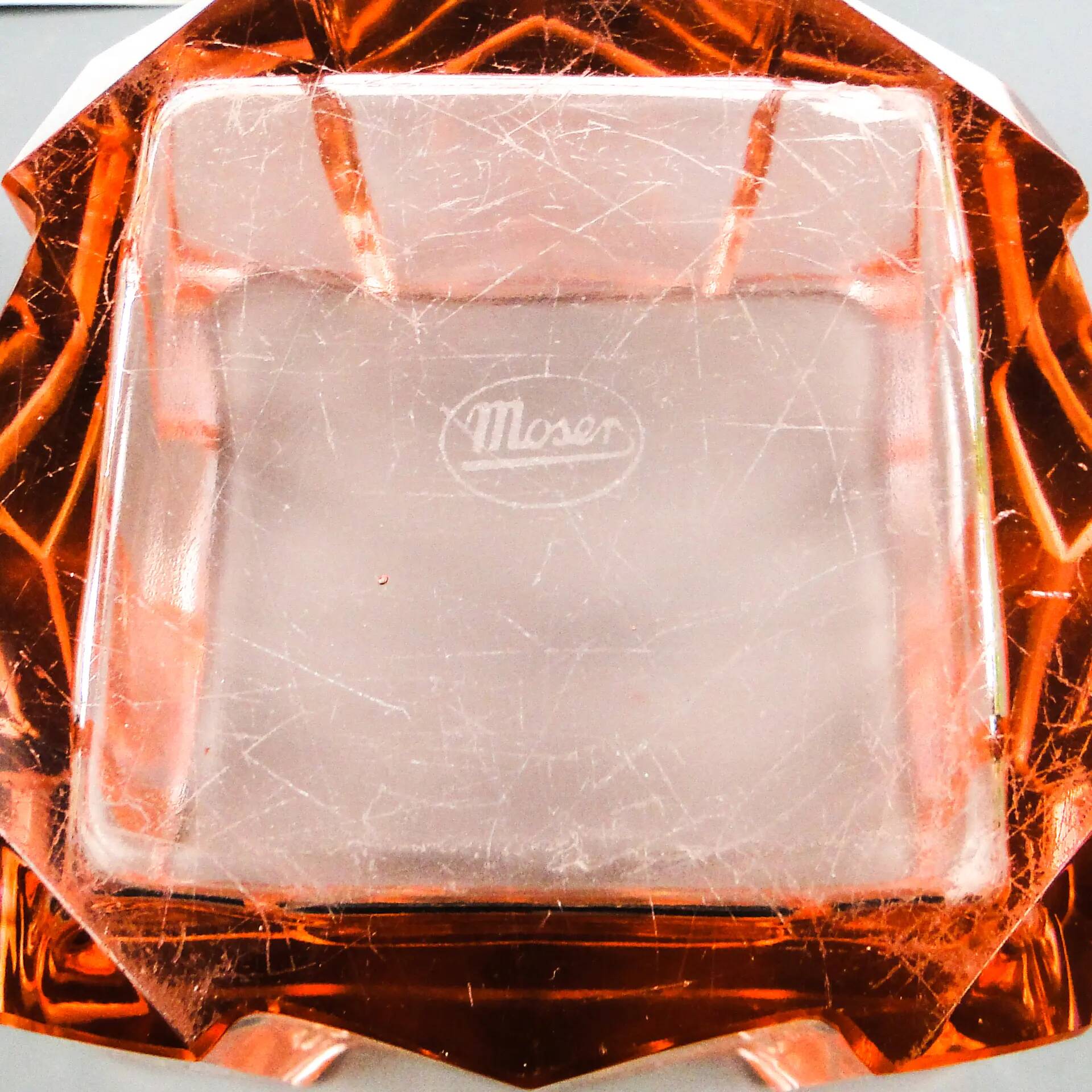 Art Deco bonbonniere, crystal, Moser, Czechoslovakia, 1930s