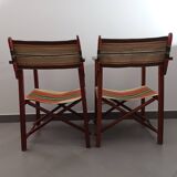 Pair of folding garden armchairs