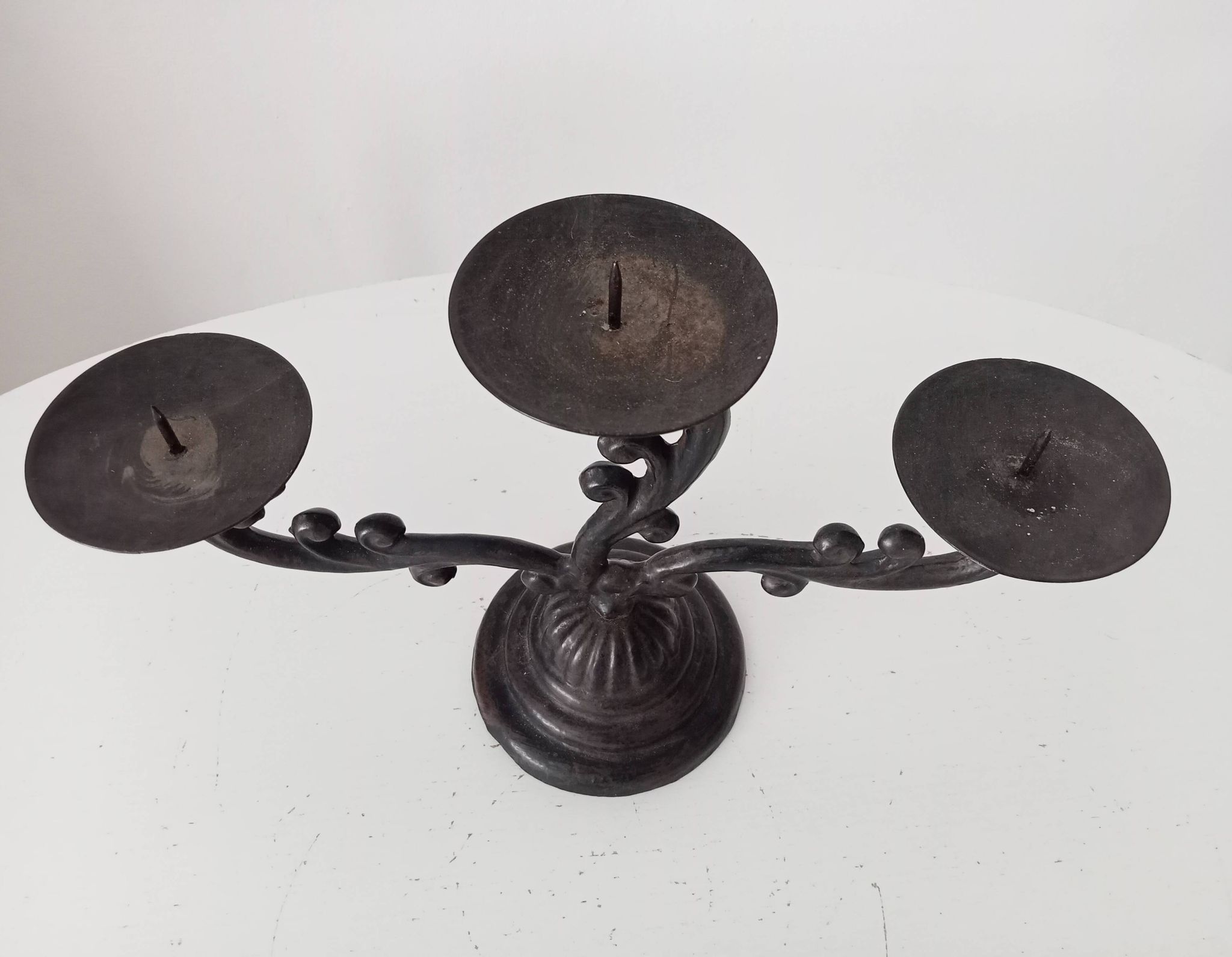 Old enamelled cast iron chandelier