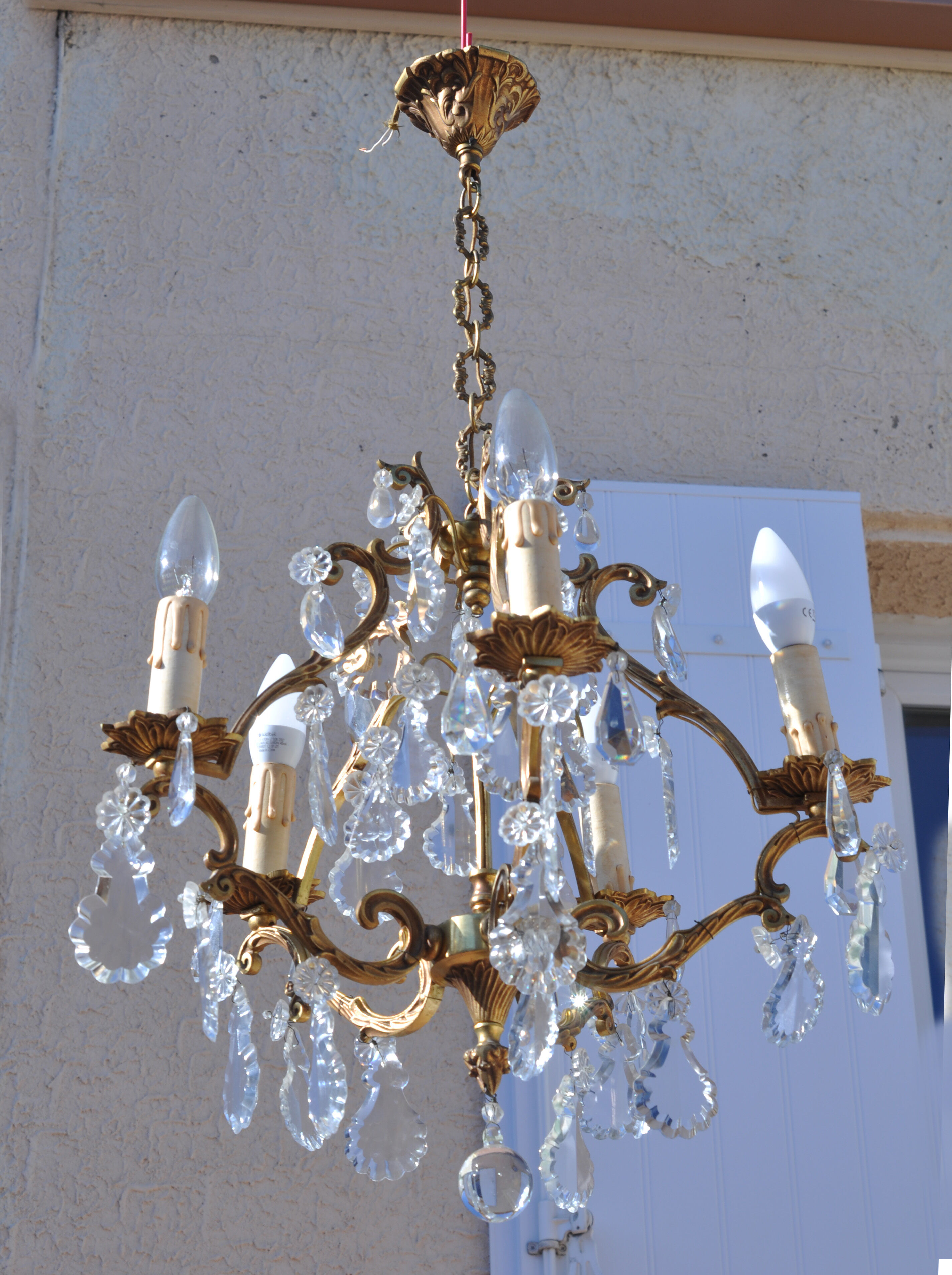 Bronze cage chandelier with grapevines