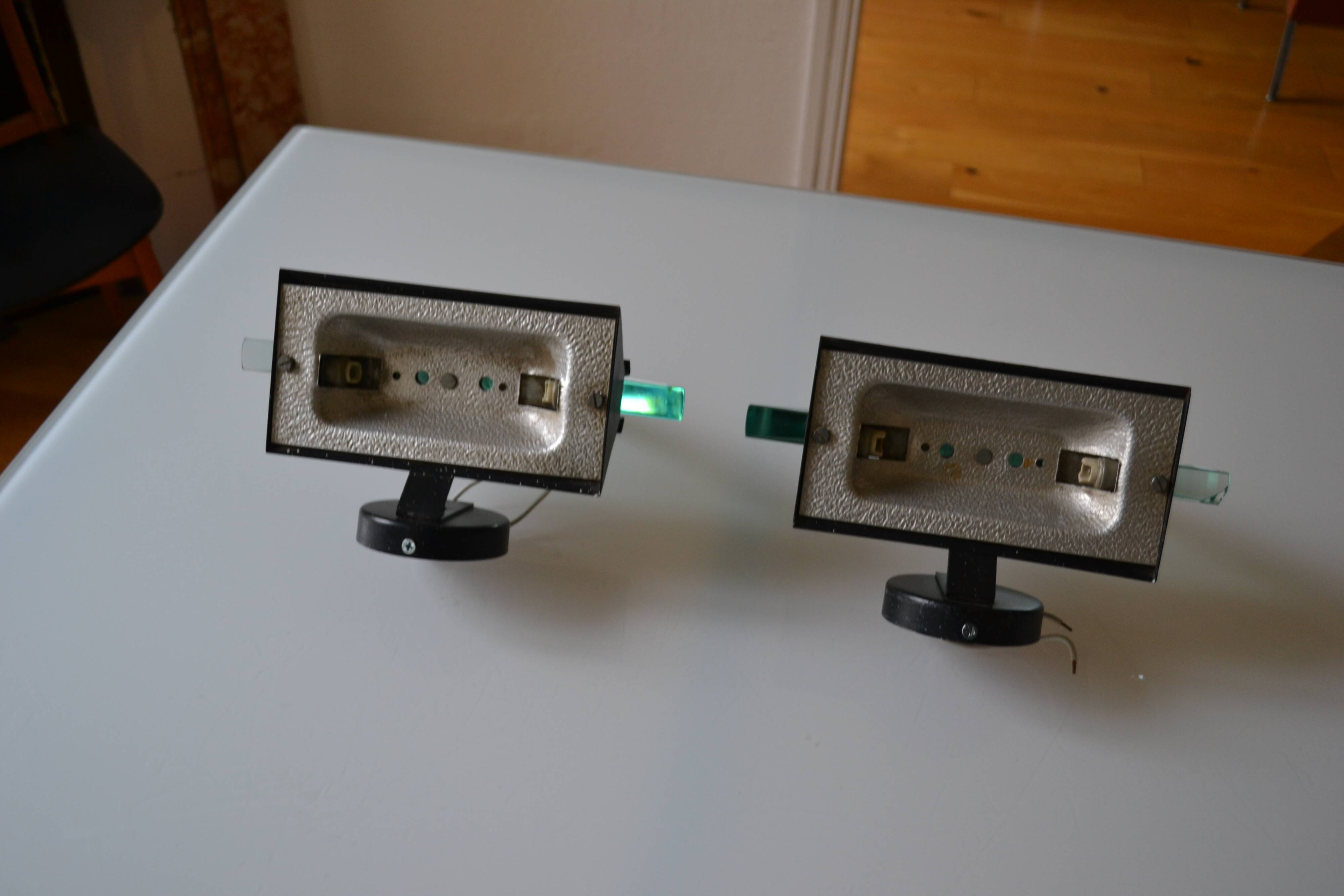 Pair of postmodernist wall sconces, 1980