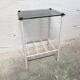 Vintage metal and glass side table