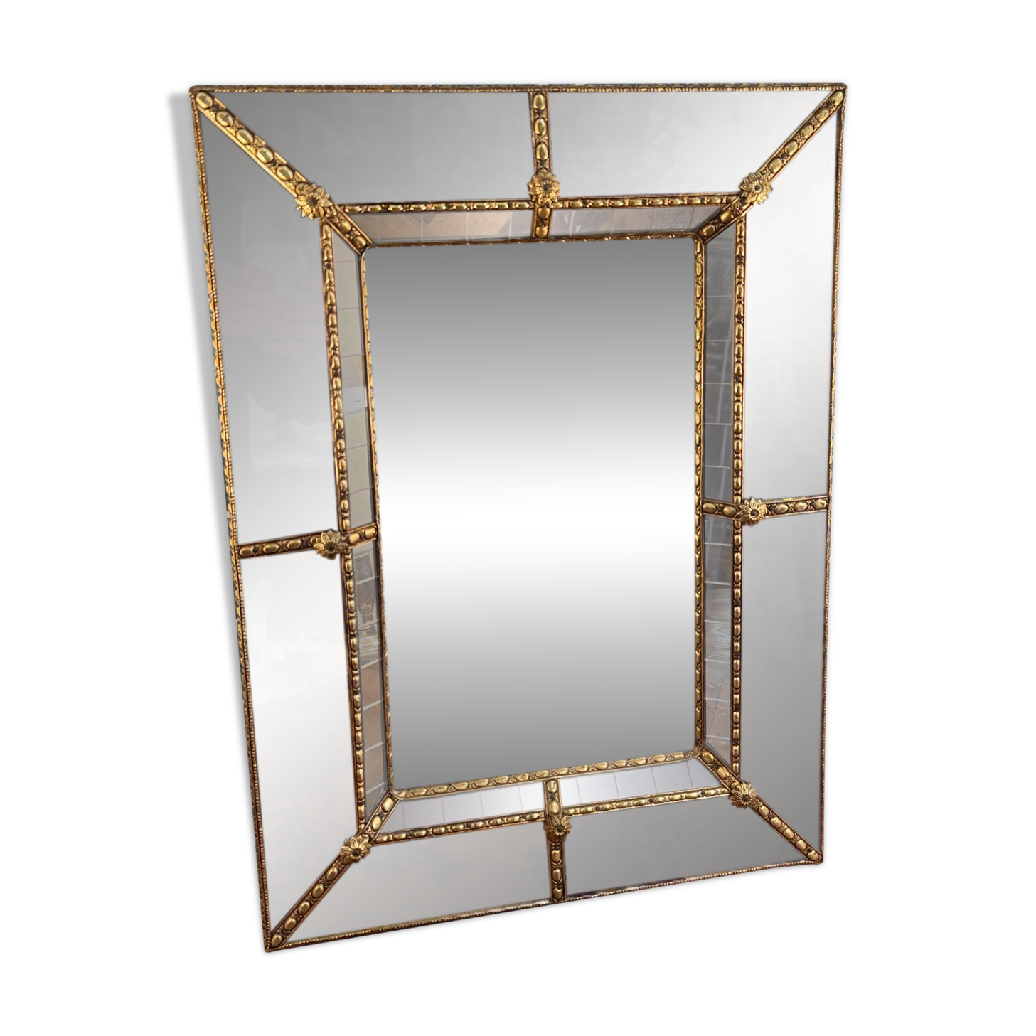 Vintage Venetian mirror with a frame from around 1970.