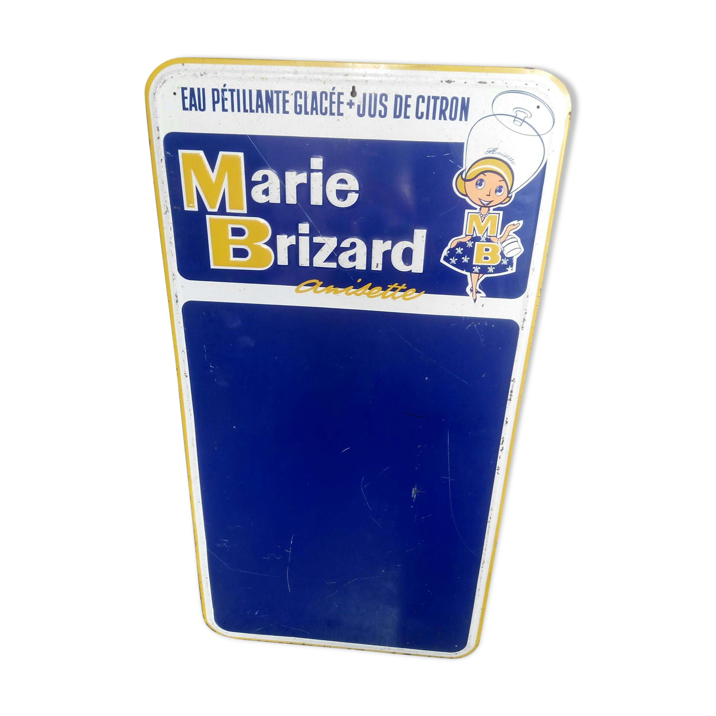 Plaque publicitaire peinte Marie Brizard