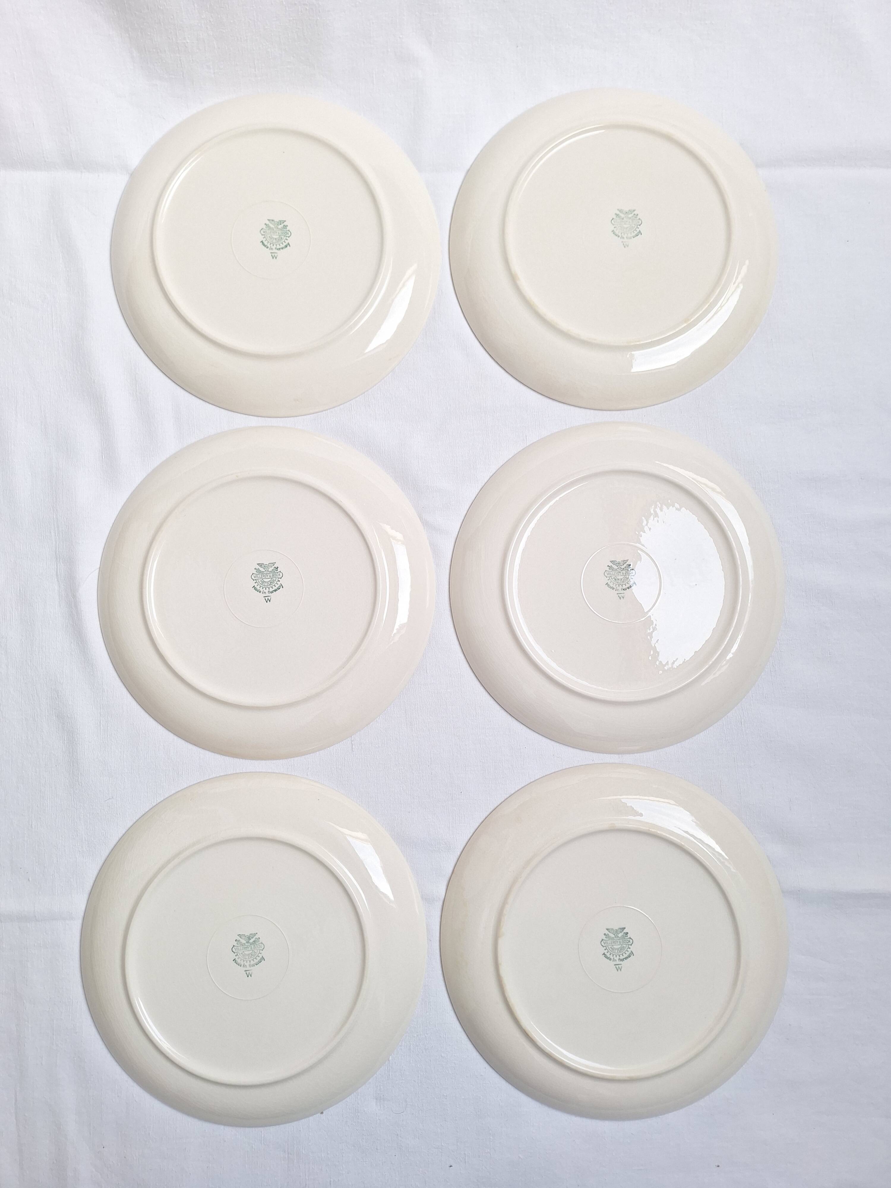 Villeroy & Boch peach-coloured dinner plates