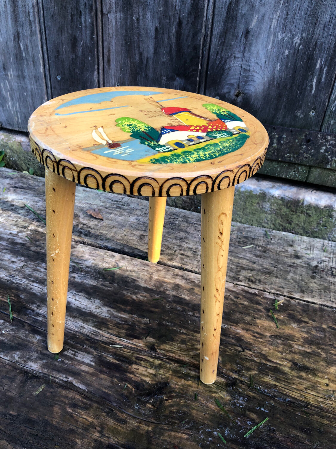 Decorated children's stool