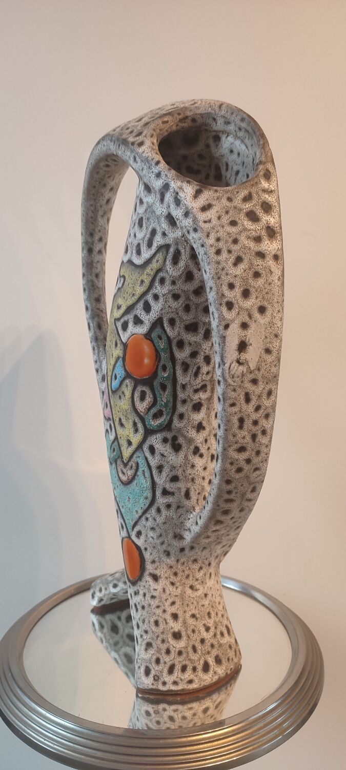 Sculptural ceramic vase (43 cm) marius bessone vallauris (1955-19