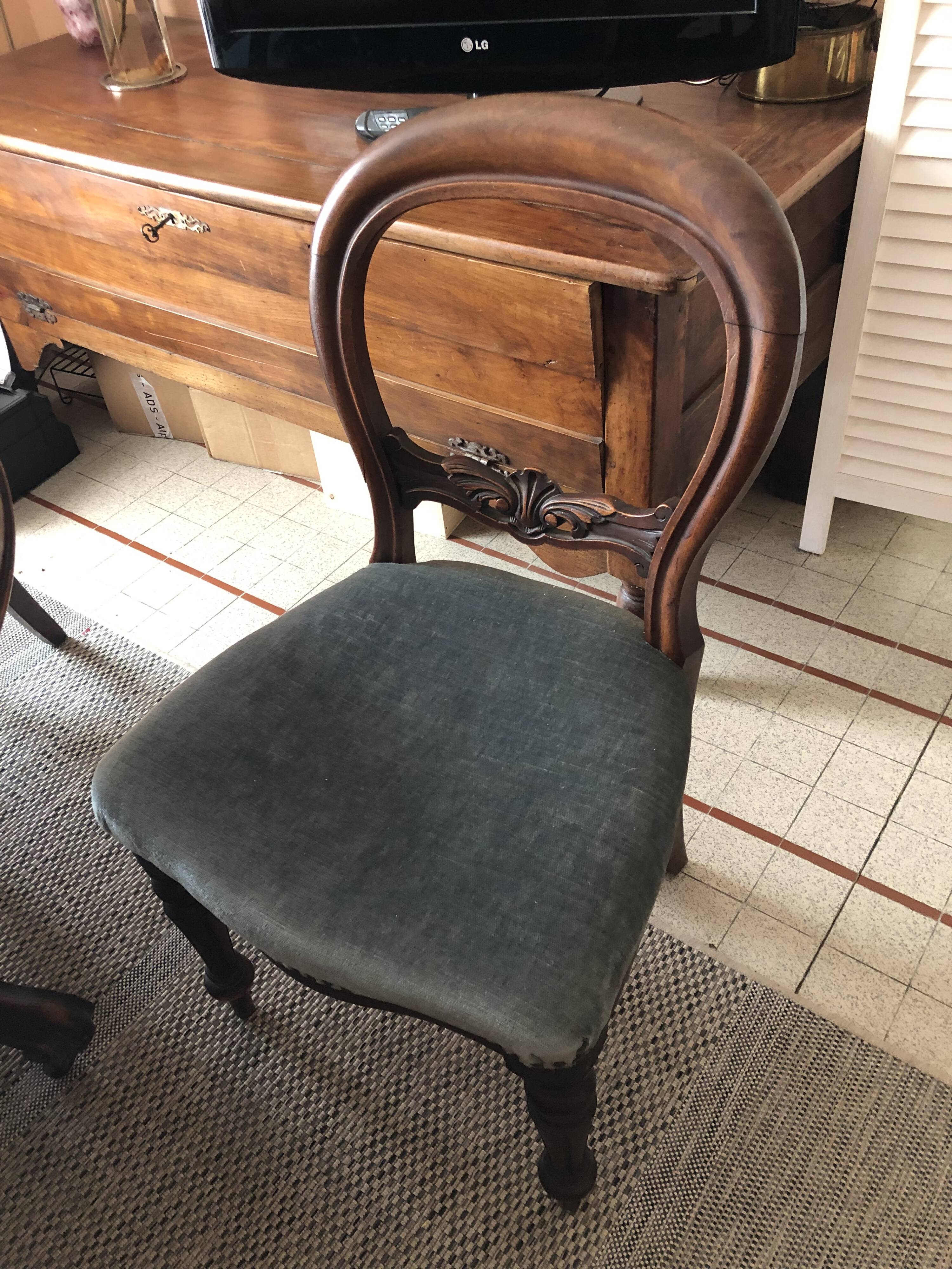Set of 6 English chairs, Louis Philippe period