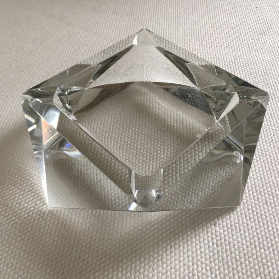 Art Deco glass ashtray in the shape of a prism