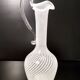 Vase, pichet en verre de Murano avec cannes blanches et transparentes, Italie