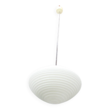 Large 1970s Czechoslovak Napako Opaline Glass Mid-Century Pendant Lamp