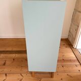 Oak and rattan wardrobe / chest of drawers