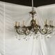 Bronze and crystal chandelier