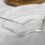 Plateau de service à apéritif vintage en laiton et en verre