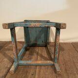 Blue exotic wooden stool