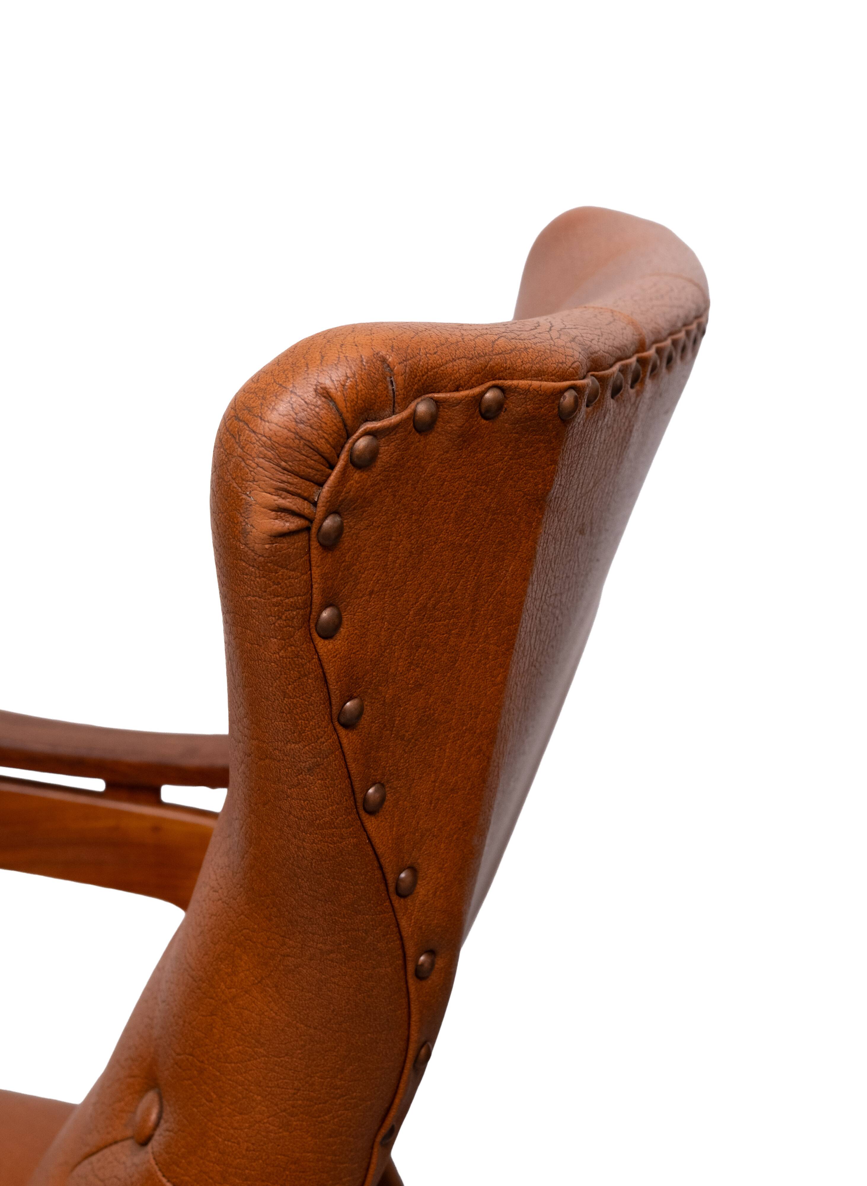 Teak Faux Leather Lounge chairs 1960s Holland