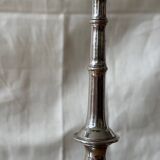 Silver-plated metal candlesticks imitating bamboo, 1960