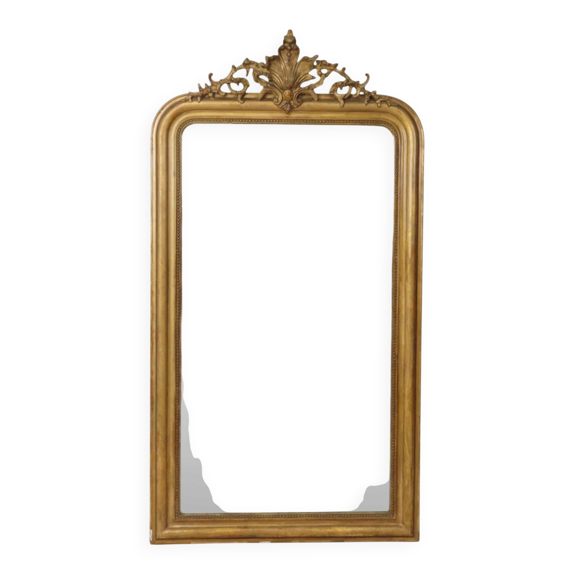 Miroir doré français Louis Philippe antique, fin du 19e siècle