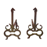 Pair of bedside tables cast iron 60s horse
