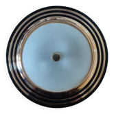Art deco ceiling light in brass and textured glass