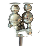 Set of 2 chrome Swedish chandeliers, 1960s style.