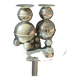 Set of 2 chrome Swedish chandeliers, 1960s style.