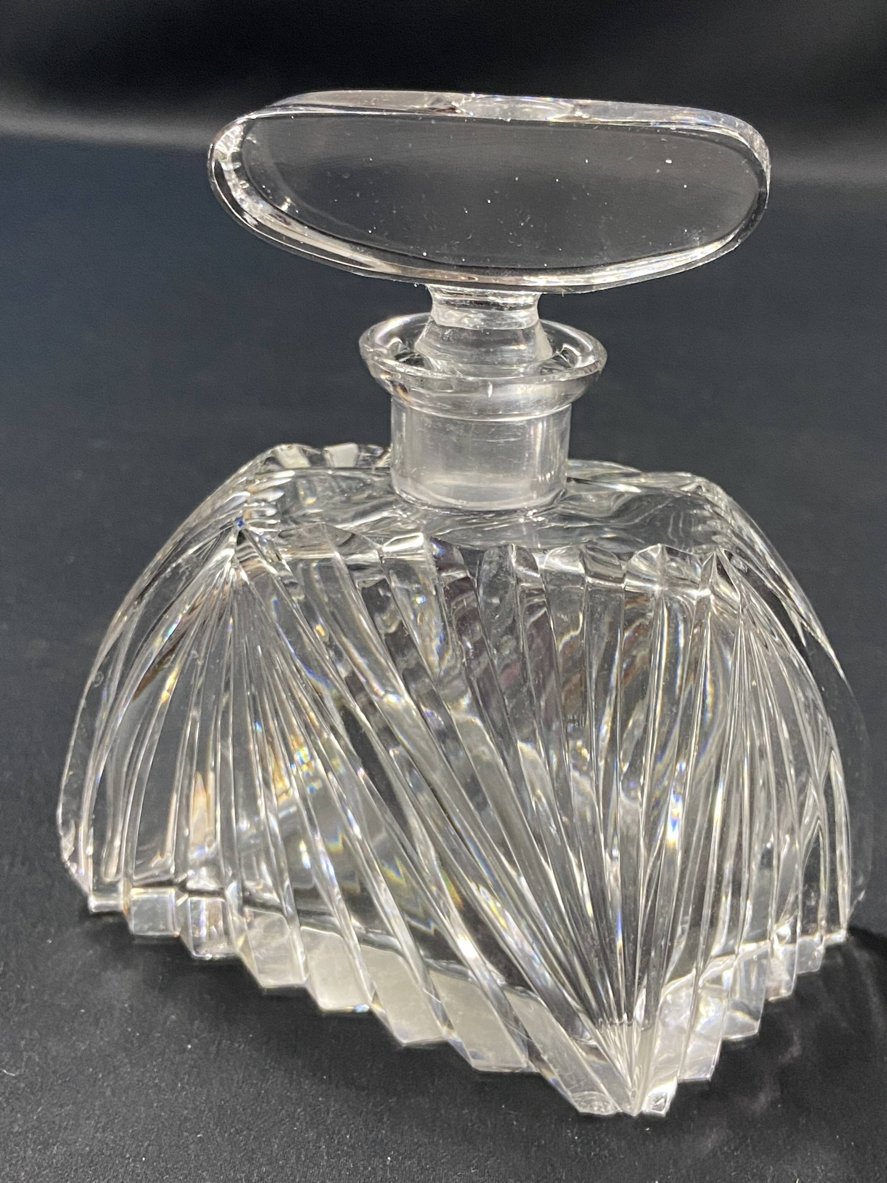 Bohemian cut crystal perfume bottle