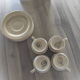 Set of 4 Pagnossin cups and saucers with vintage floral pattern
