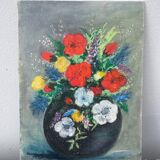 Tableau bouquet de fleurs peinture